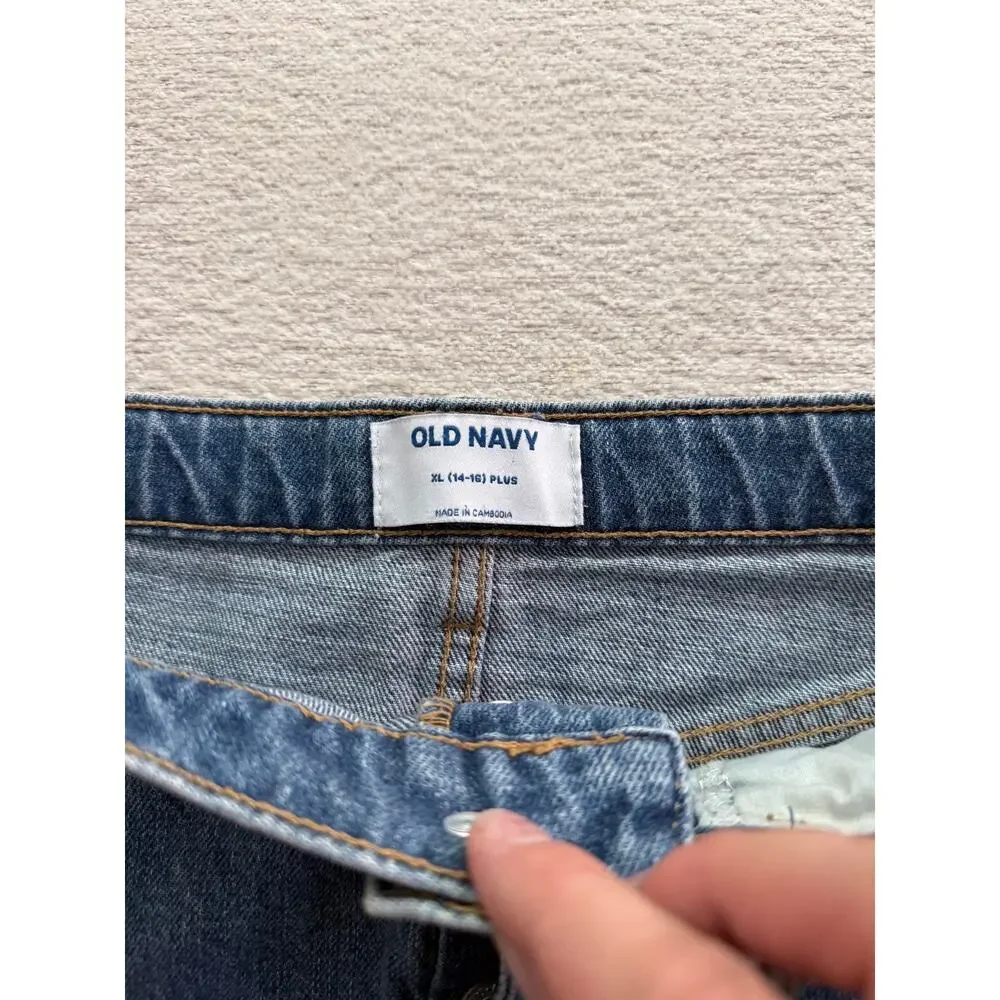 OLD NAVY Girls XL Denim Mini Skirt Medium Wash 14-16 Jean Skirt